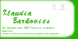 klaudia barkovics business card